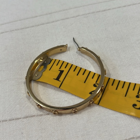 Coach Gold Studded Hoop Earrings - Picture 8 of 10